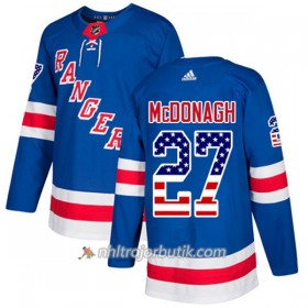 Män Ishockey New York Rangers Tröja Ryan McDonagh 27 Adidas 2017-2018 Blå USA Flag Fashion Authentic